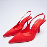 Women's Toe Stiletto Mid Back Empty Closed Sandals